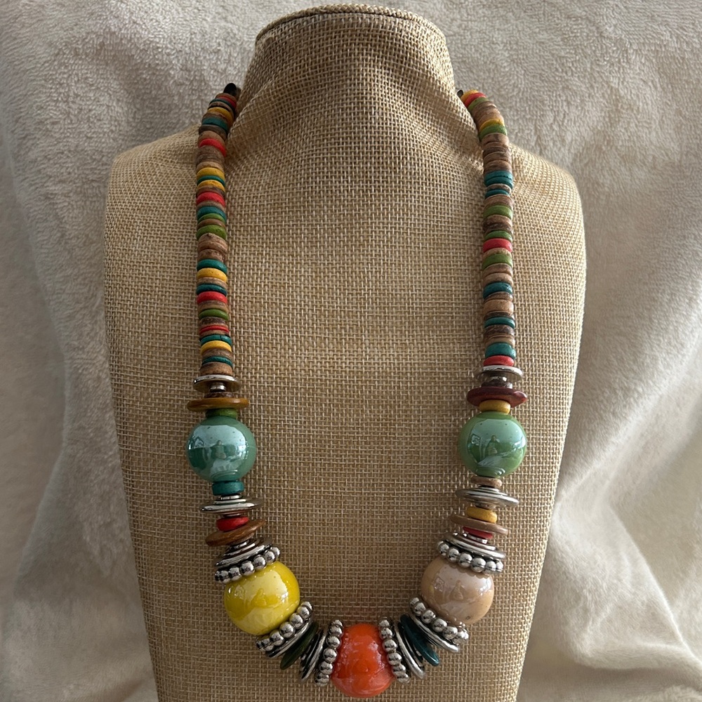 Multi colored beaded necklace